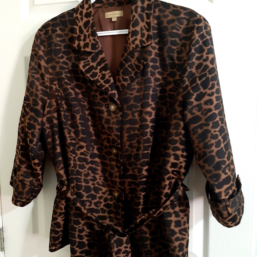 Leopard print blazer, size XL